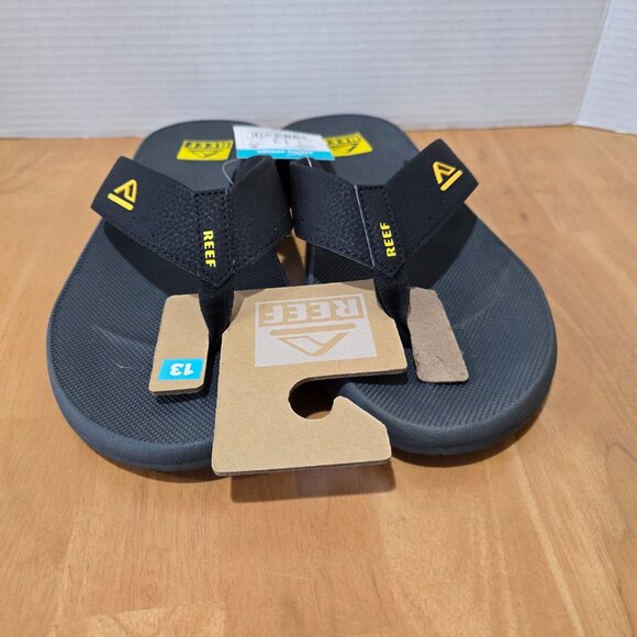 Reef Men\'s Phantoms TQT Bottle‎ Opener Flip Flops Black Size 13 New with Tags main image 6